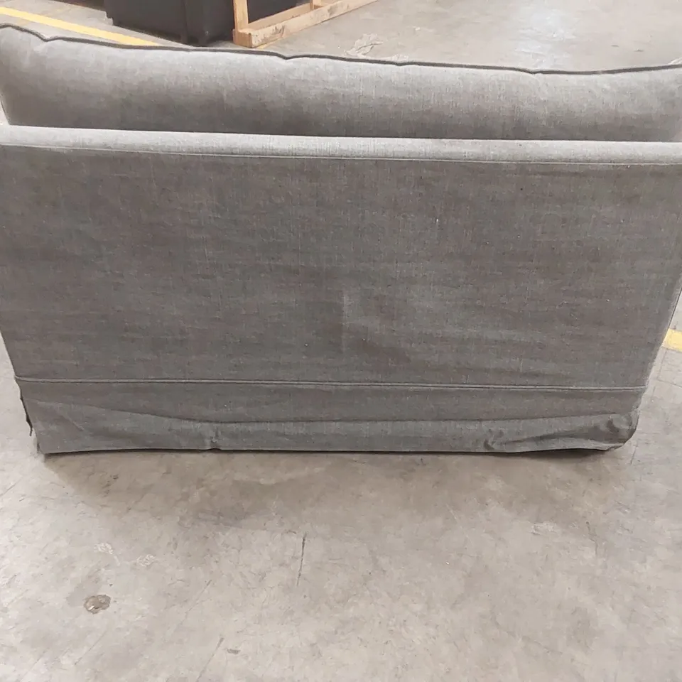 QUALITY DESIGNER 2 SEATER FABRIC UPHOLSTERED SOFA - GREY 