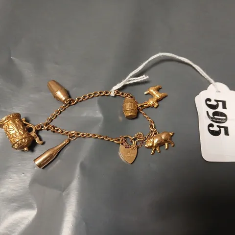 CHARM BRACELET WITH 7 UNIQUE CHARMS - 595 stamp