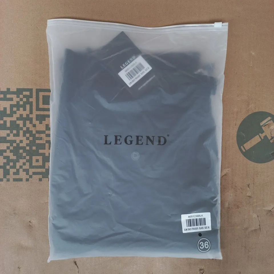 BAGGED LEGEND SLIM CINCH TROUSERS IN BLACK SIZE 36