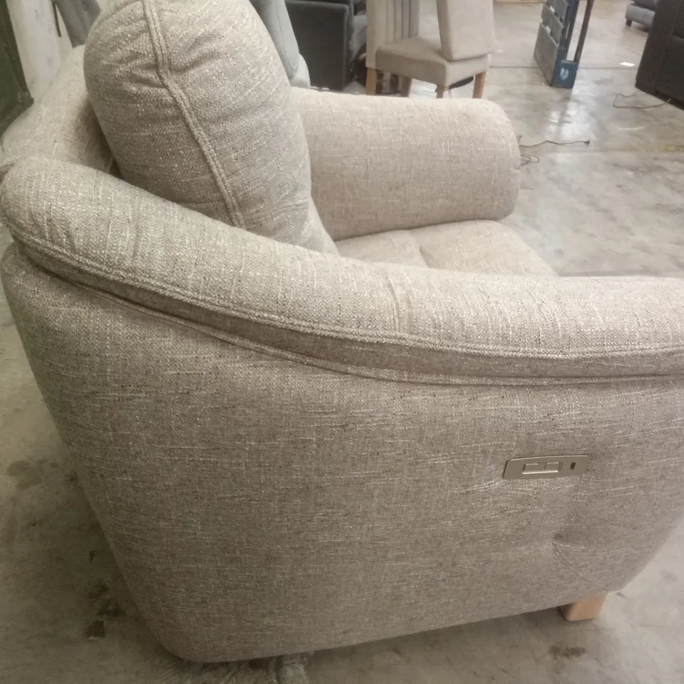 DESIGNER G PLAN MADE JACKSON ELECTRIC RECLINER CHAIR - DAPPLE SPARROW FABRIC