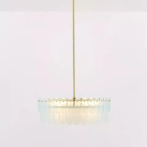 HOME GLASS OVAL CHANDELIER - COLLECTION ONLY