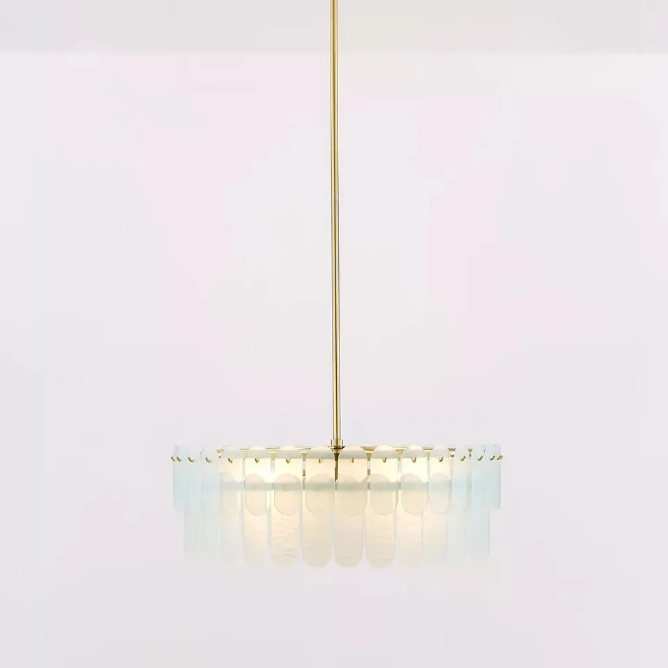 HOME GLASS OVAL CHANDELIER - COLLECTION ONLY