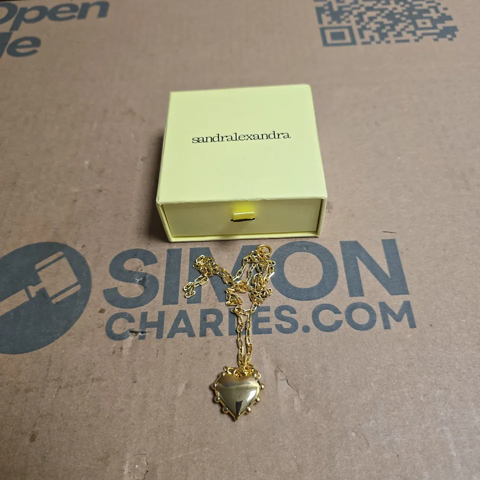 SANDRA ALEXANDRA GOLD-TONE HEART PENDANT NECKLACE 