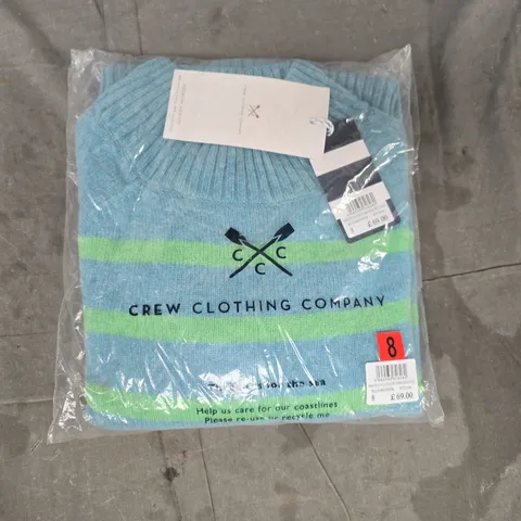crew clothing company harmony saddle shoulder funnel neck jumper in blue/green size 8