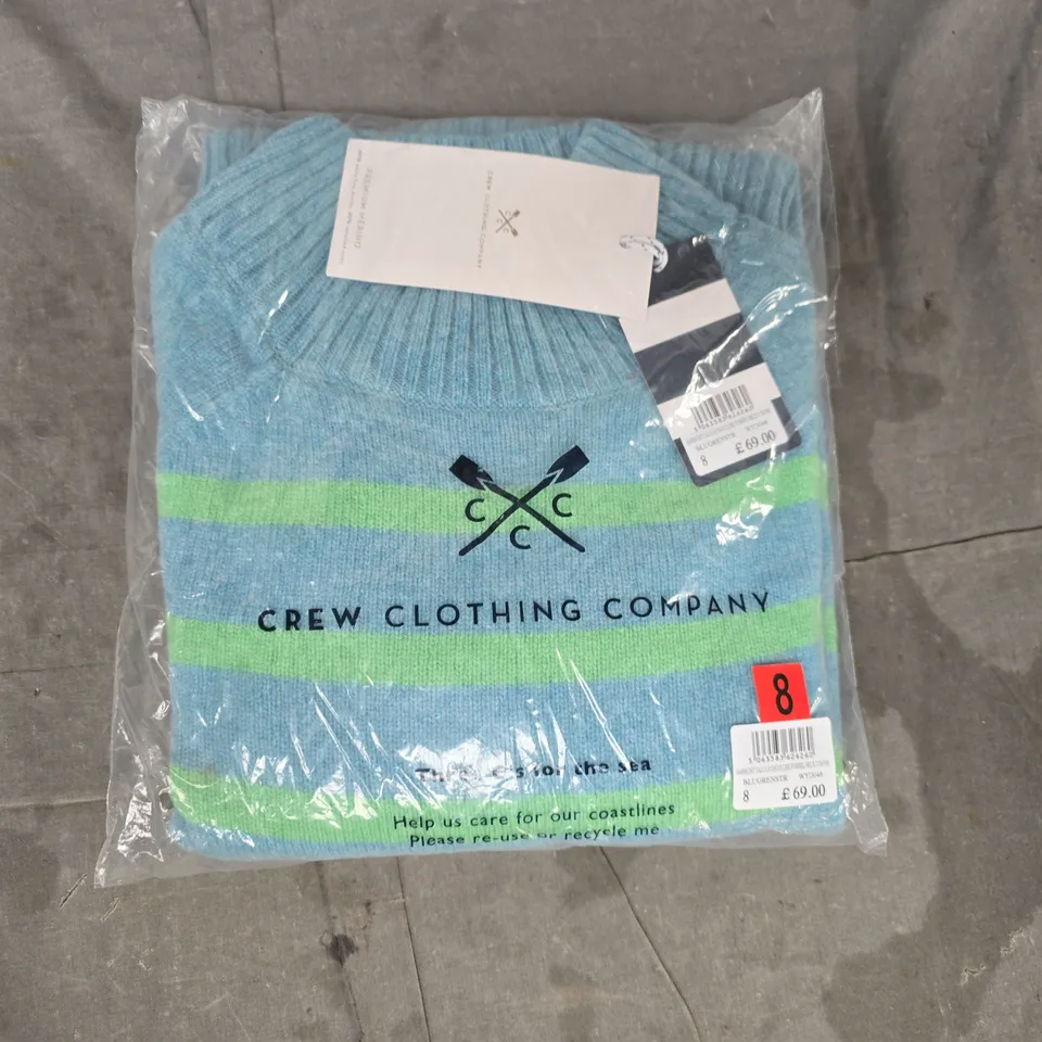 crew clothing company harmony saddle shoulder funnel neck jumper in blue/green size 8
