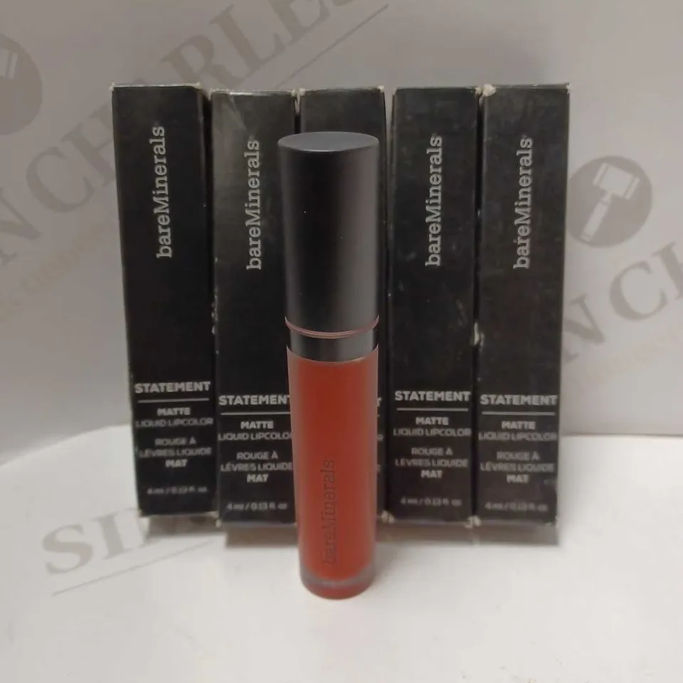 LOT OF 5 X BAREMINERALS STATEMENT MATTE VIVID VIOLET LIPSTICKS - FIRE 