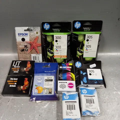 APPROXIMATELY 30 ASSORTED PRINTER INK CARTRIDGES TO INCLUDE HP 300, HP 305, EPSON 603 ETC