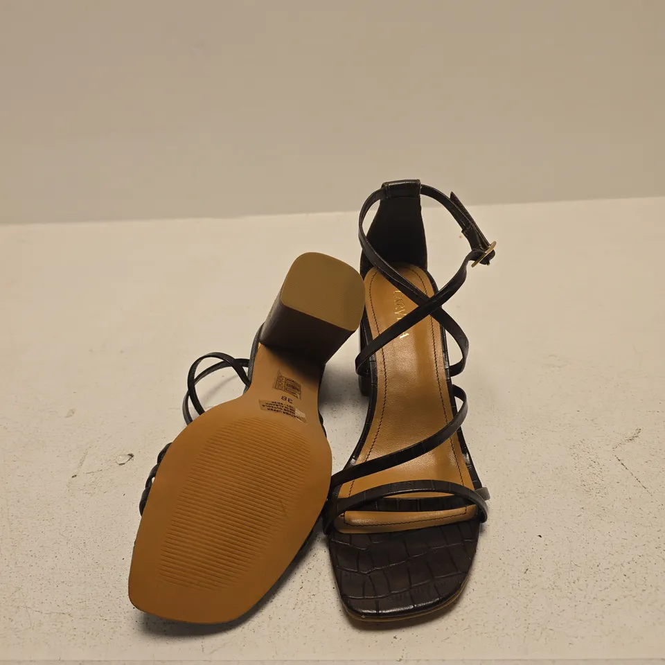 CARVELA WOMEN'S BLACK STRAPPY SANDALS – BLOCK HEEL SIZE EU 38