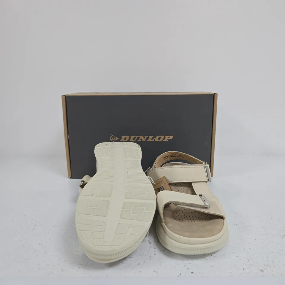 DUNLOP WOMEN’S BEIGE PLATFORM SANDALS – OPEN-TOE, STRAP SANDALS (BOXED) SIZE UK 5