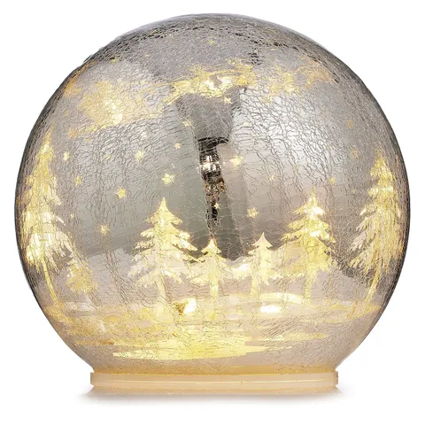 HOME REFLECTIONS PRE-LIT CRACKLE SPHERE WINTER SCENE