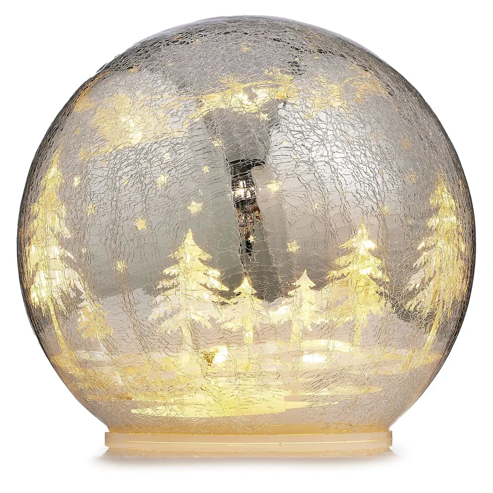 HOME REFLECTIONS PRE-LIT CRACKLE SPHERE WINTER SCENE