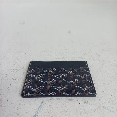 GOYARD CARDHOLDER WALLET – NAVY CHEVRON PATTERN, PARIS EMBOSSED