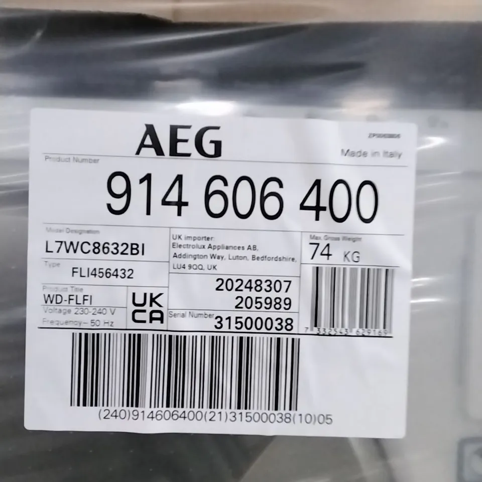 AEG L7WC8632BI WASH AMD DRYER MACHINE RRP £ 917.00