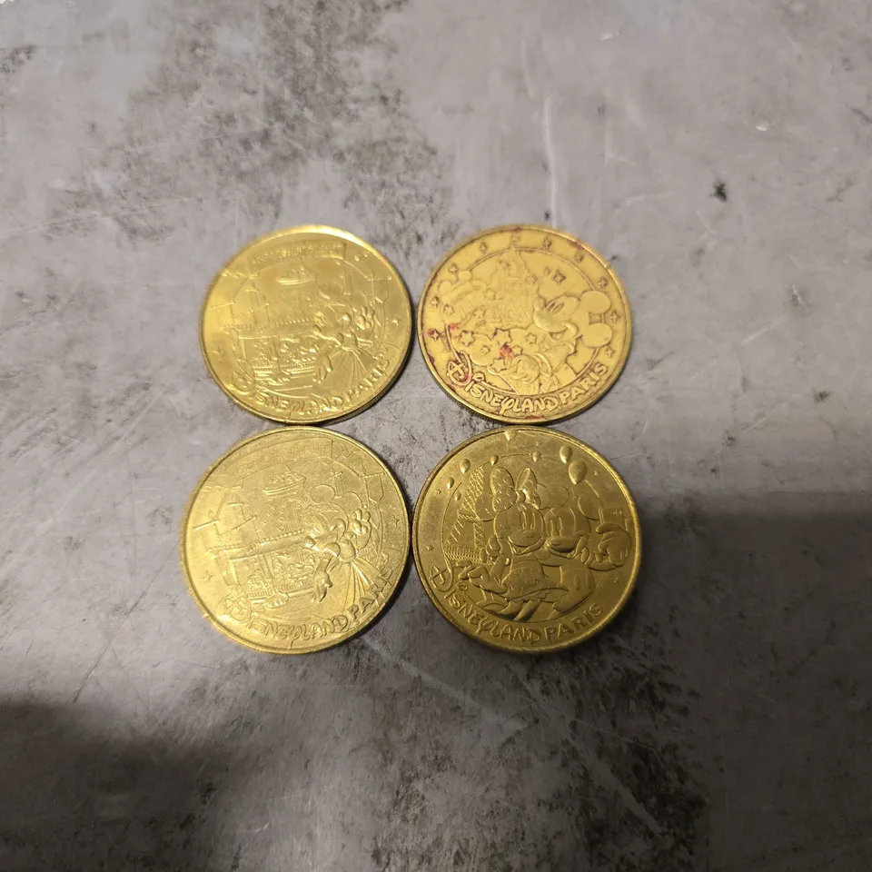 SET OF 4 DISNEY LAND PARIS COINS