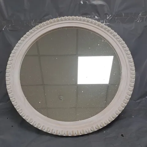 WOODEN BOBBIN CIRCLE MIRROR 60CM - COLLECTION ONLY