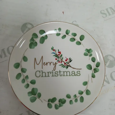 BOX OF 4 ASSORTED MERRY CHRISTMAS SMALL PLATES