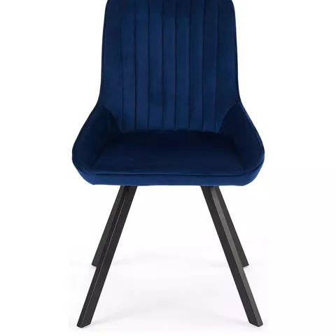 BOXED MARLOW PAIR OF DINING CHAIRS - NAVY BLUE/BLACK (1 BOX)