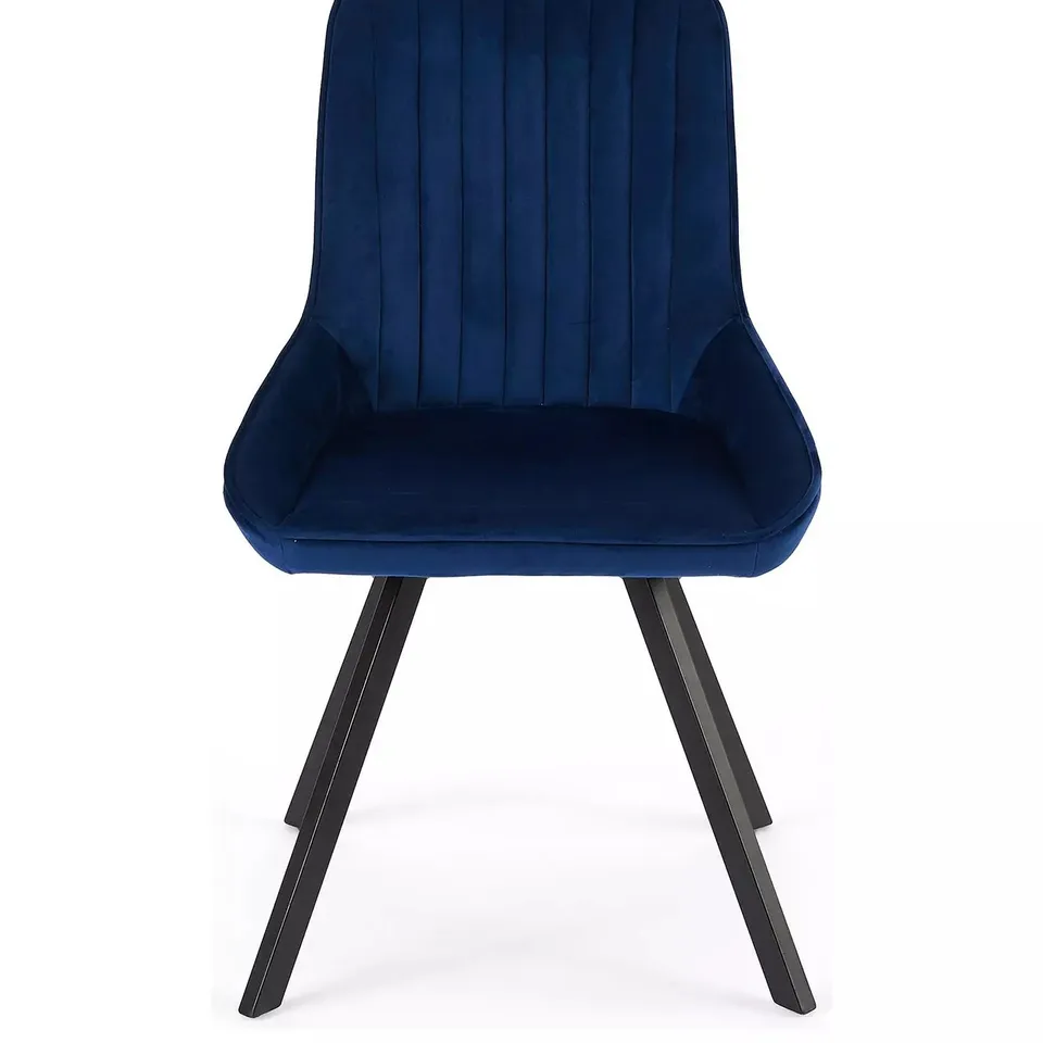 BOXED MARLOW PAIR OF DINING CHAIRS - NAVY BLUE/BLACK (1 BOX) RRP £229