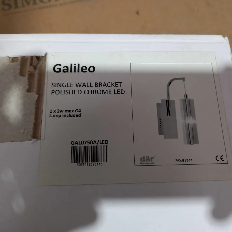 DAR GALILEO SINGLE WALL BRACKET - POLISHED CHROME LED