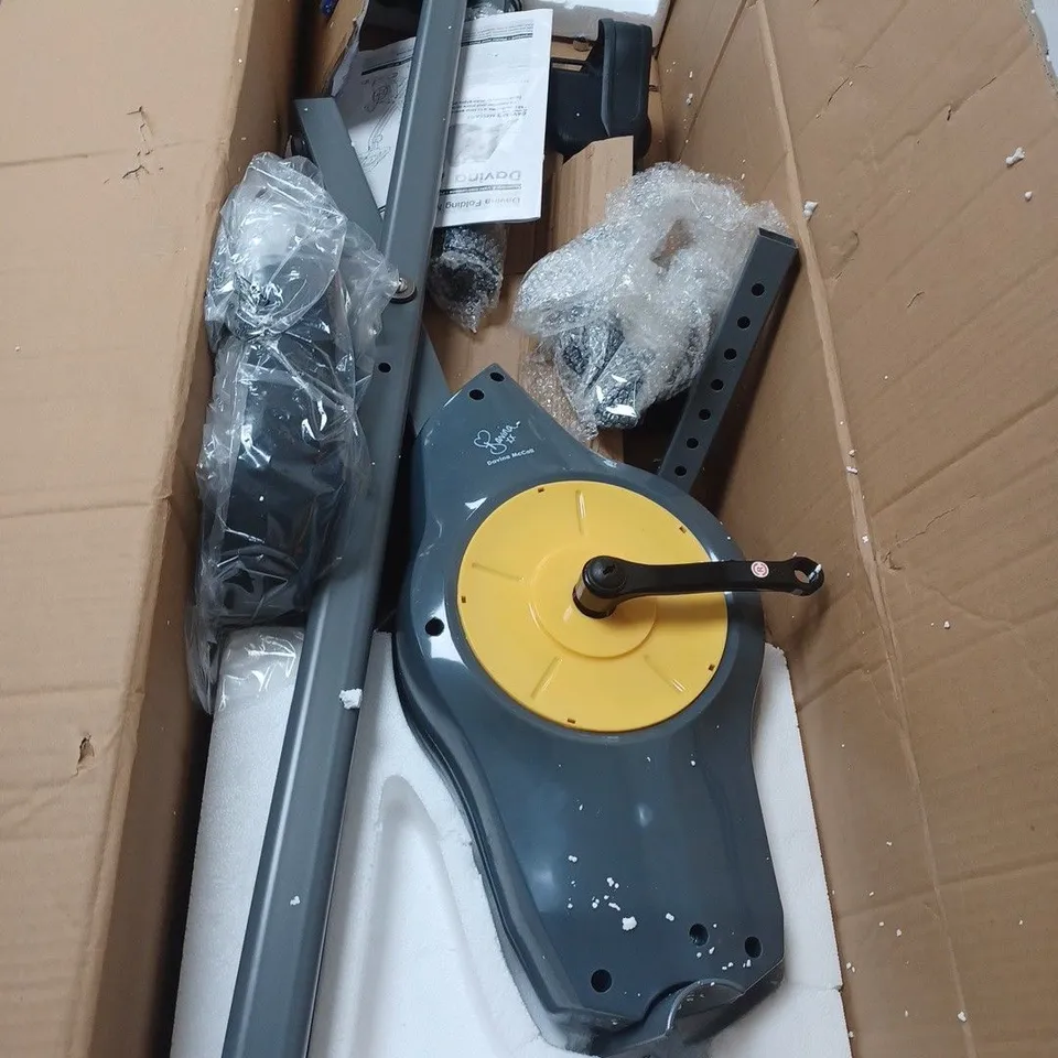 BOXED DAVINA FITNESS FOLDING MAGNETIC EXERCISE BIKE, YELLOW [COLLECTION ONLY]