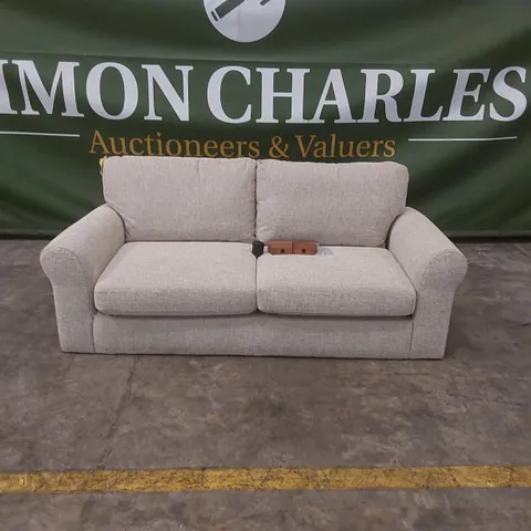 QUALITY DESIGNER 3 SEATER FABRIC UPHOLSTERED SOFA