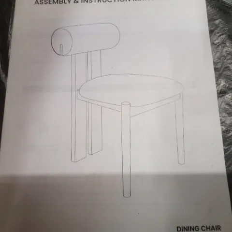 BOXED SET OF 2 DINING CHAIR - WHITE FABRIC