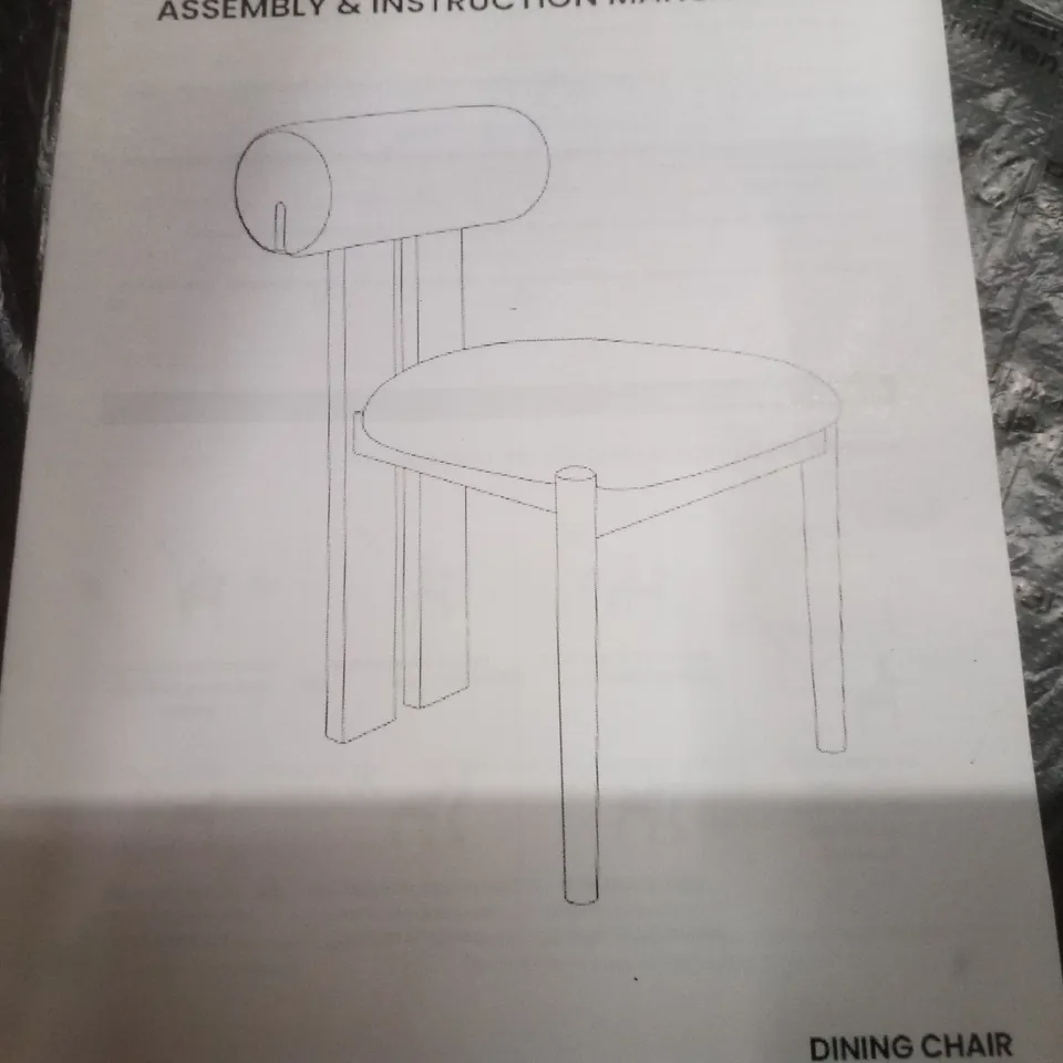 BOXED SET OF 2 DINING CHAIR - WHITE FABRIC