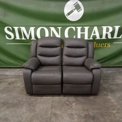 ROTHBURY LUXURY FAUX LEATHER HIGH BACK 2 SEATER MANUAL RECLINER SOFA