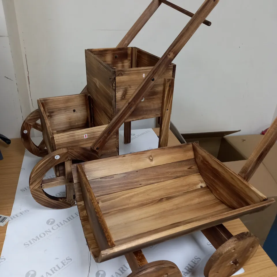 LOT OF 2 WOODEN DECORATIVE PLANTERS / COLLECTION ONLY