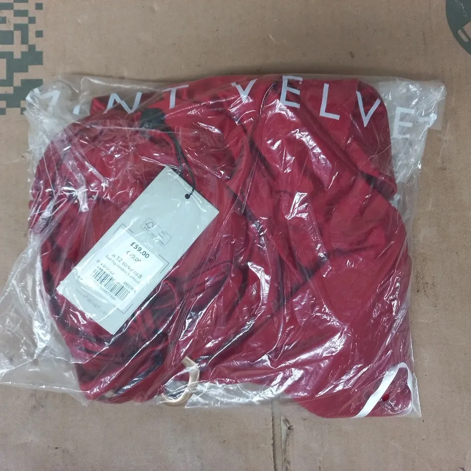 BAGGED MINT VELVET ASYMMETRIC SWIMSUIT IN RED SIZE UK 12