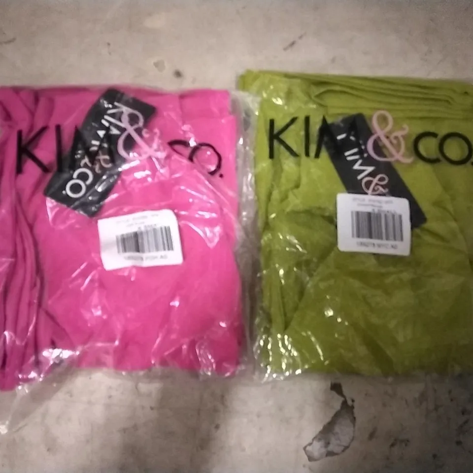 BOX OF APPROXIMATELY 18 KIM&CO HOT PINK & YELLOW/GREEN JERSEY CULOTTES SIZE EXTRA SMALL