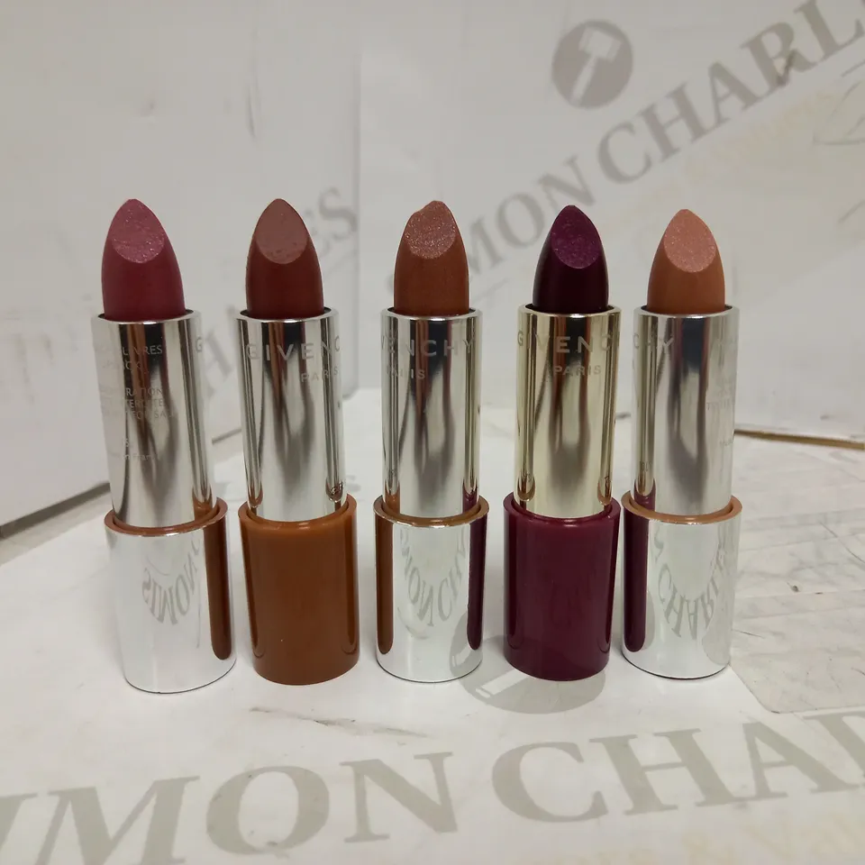 LOT OF 5 GIVENCHY LIPSTICKS IN ASSORTED COLOURS