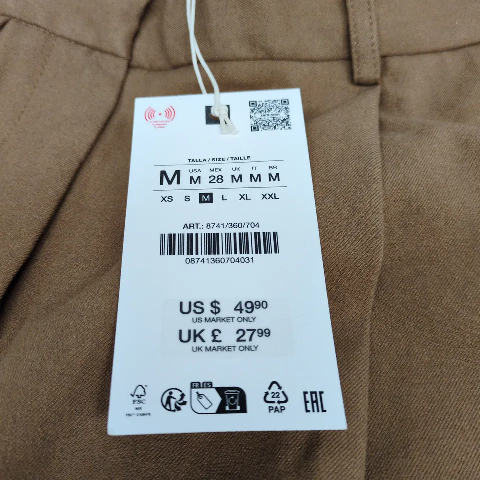 ZARA TROUSERS – CAMEL/BROWN, SIZE M