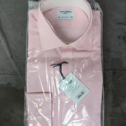 BAGGED T.M.LEWIN MAX PERFORMANCE REGULAR FIT PINK SHIRT SIZE 16-34.5CM