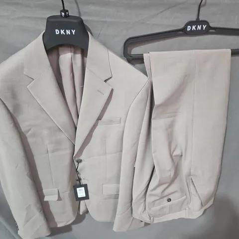 DKNY BLAZER AND PANTS SET IN TAUPE - BLAZER 38R, PANTS 32R