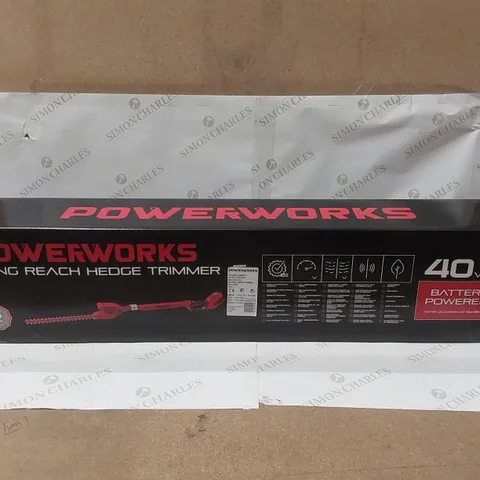 BOXED POWERWORKS 40V LONG REACH HEDGE TRIMMER