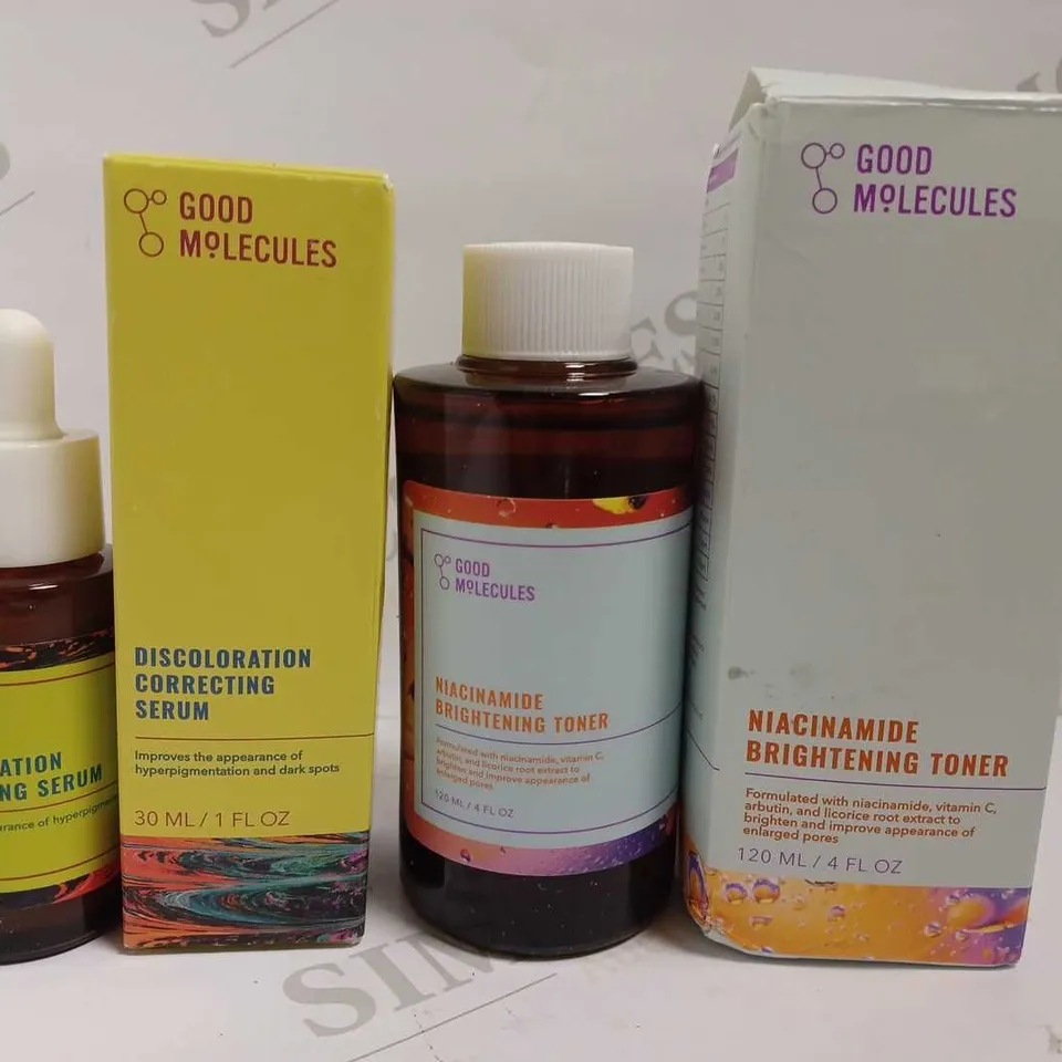 2 GOOD MOLECULES ITEMS TO INCLUDE BRIGHTENING TONER AND CORRECTING SERUM