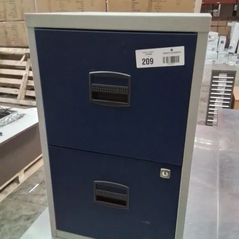 2 DRAW OFFICE FILLING CABINET [DRAWERS LOCKED]