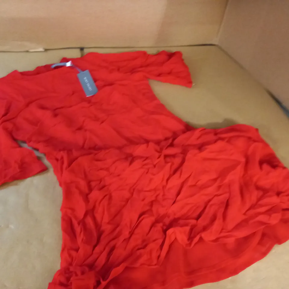 MINT VELVET RED ANGEL SLEEVE MIDI DRESS - UK 12