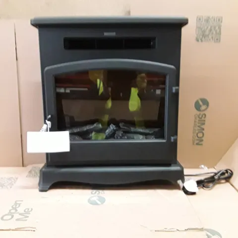 BOXED BE MODERN ELSTOW 2KW ELECTRIC STOVE MATT BLACK 2646