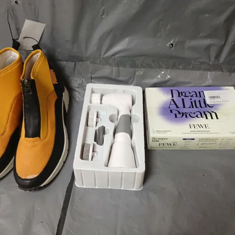 APPROXIMATELY 10 HOUSEHOLD ITEMS TO INCLUDE BEAUTY CLEANSING KIT, SLEEP COLLECTION AND SHOES