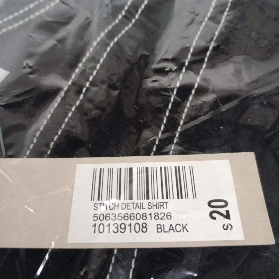 ROMAN STITCH DETAIL SHIRT – BLACK, SIZE 20