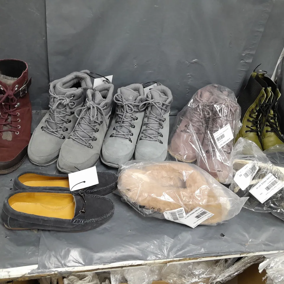 BOX OF APPROXIMATELY 8 ASSORTED UNBOXED PAIRS OF SHOES IN VARIOUS SIZES & STYLES & COLOURS 