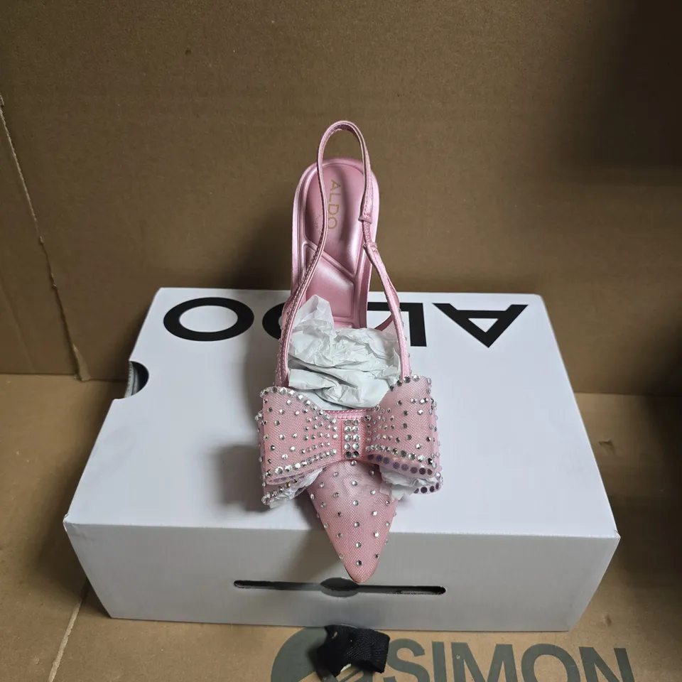 ALDO PINK RHINESTONE BOW SLINGBACK HEELS, UK 4.5