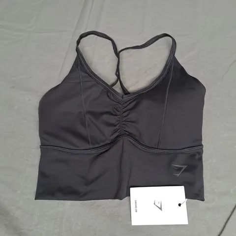 GYMSHARK ELEVATE LONGLINE LIGHT SUPPORT SPORTS BRA IN BLACK SIZE XS