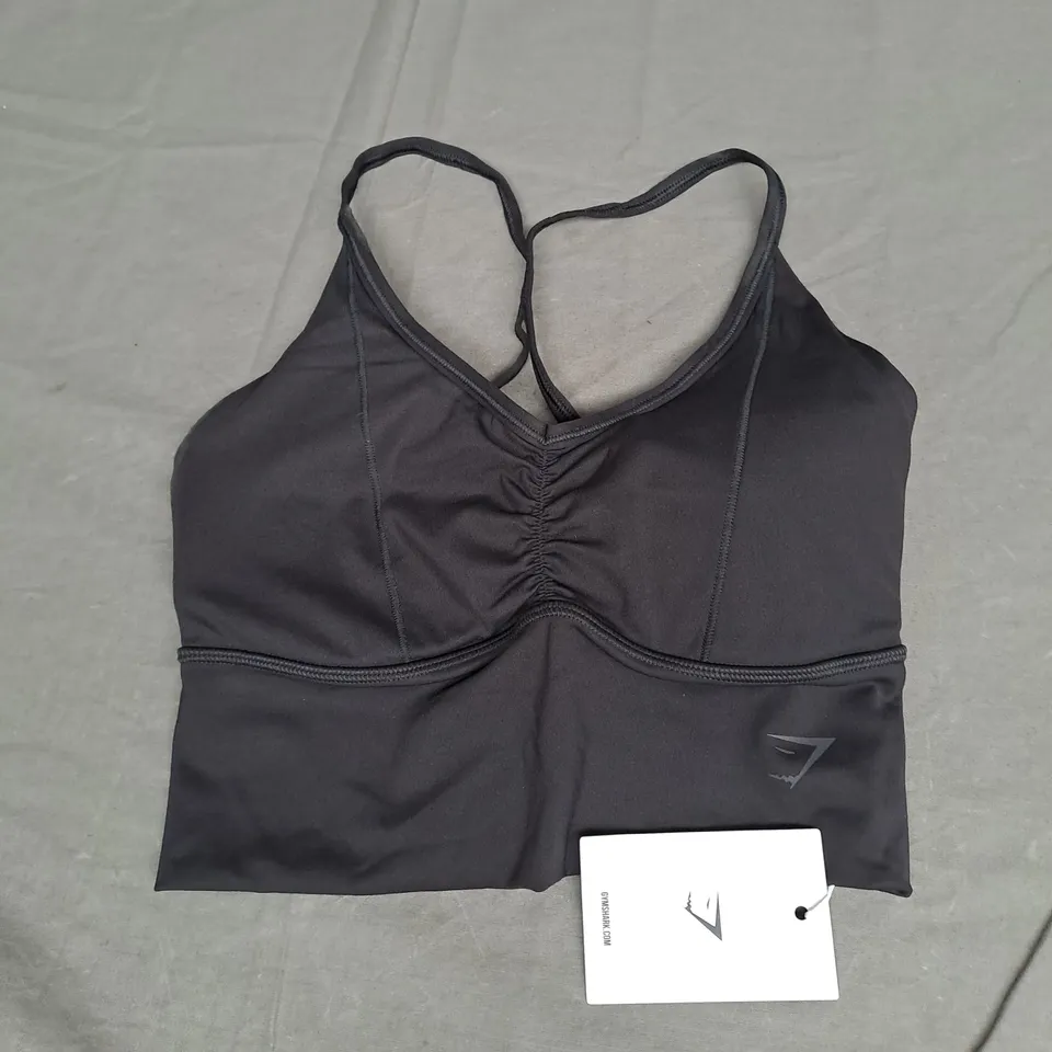 GYMSHARK ELEVATE LONGLINE LIGHT SUPPORT SPORTS BRA IN BLACK SIZE XS