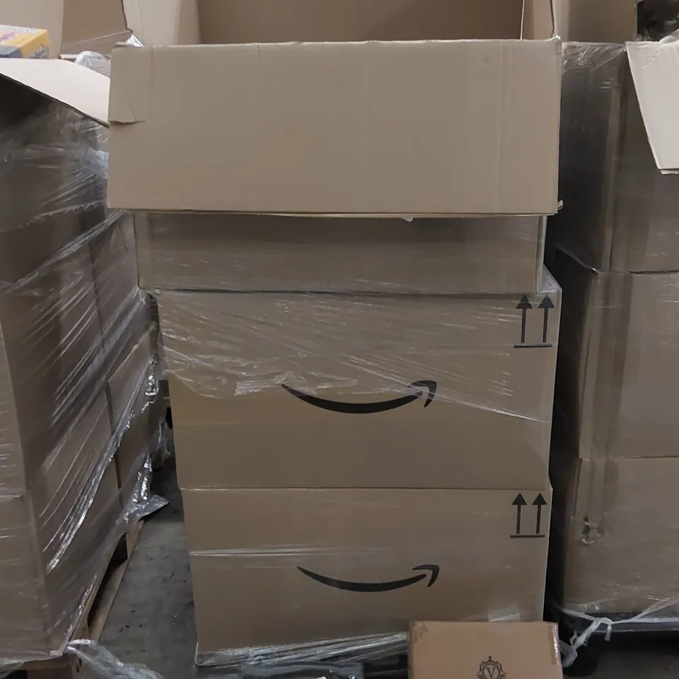 PALLET OF ASSORTED ITEMS INCLUDING: PLATE SET, DOG LIFE JACKET, PHONE CHARGER, SILK BONNET, CHRISTMAS TREE DECORATIONS, KNEE PILLOW, TOILET WIPES, GLASS PHONE SCREEN PROTECTOR 