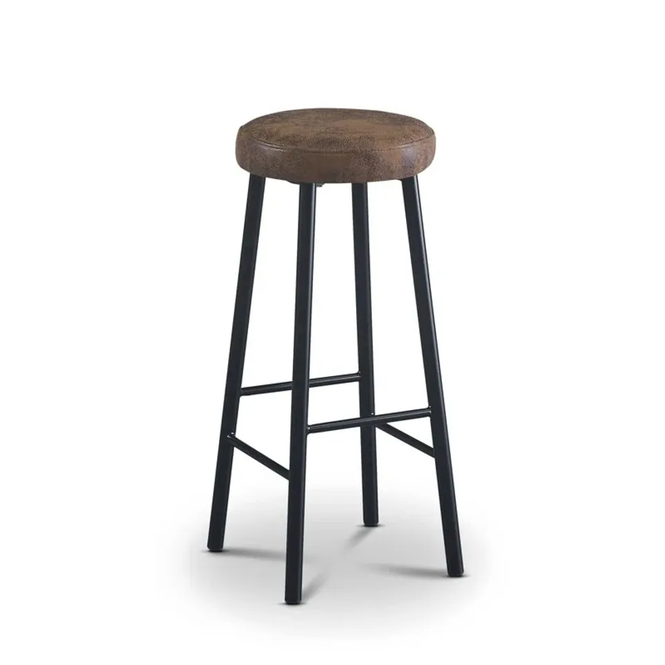 BOXED MIRISSA UPHOLSTERED 75CM COUNTER STOOL WITH METAL BASE 