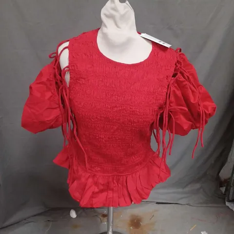 DAMSON MADDER BECCA BLOUSE IN CHERRY RED SIZE 16