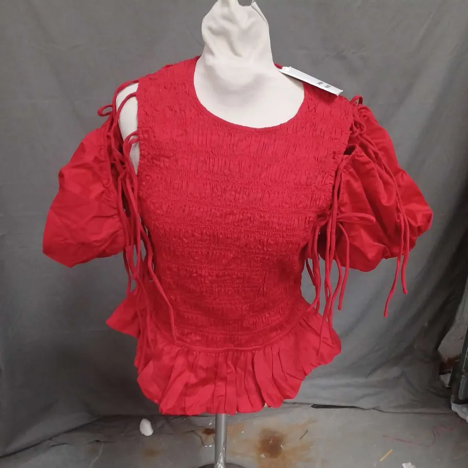 DAMSON MADDER BECCA BLOUSE IN CHERRY RED SIZE 16